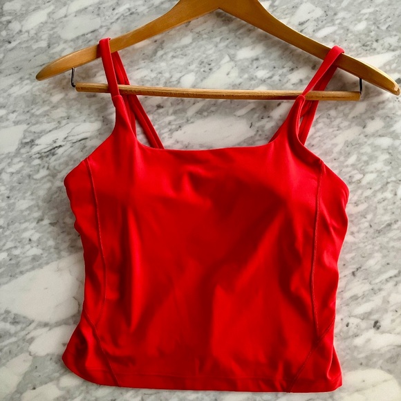 Lululemon Strappy Nulu Shelf Tank Top - Love Red (Size 8) - Picture 1 of 3